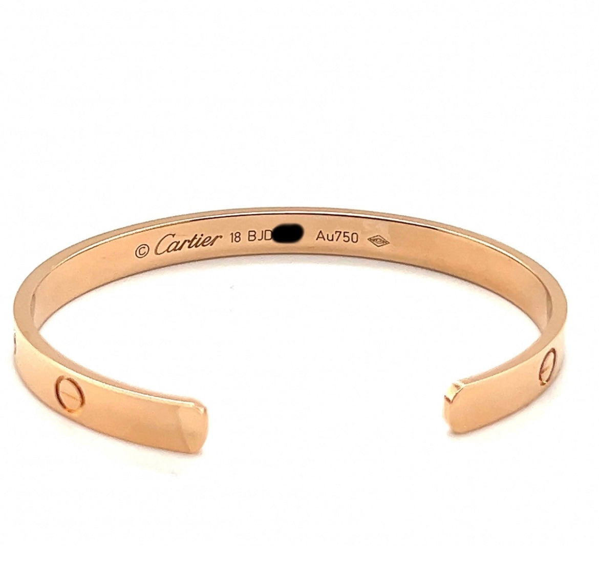 Cartier 18k Rose Gold love cuff bracelet Size 18