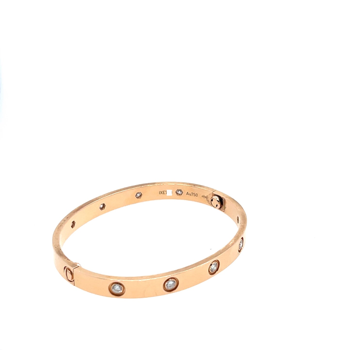 Cartier 18k Rose Gold 10 Diamonds CLASSIC Bracelet Size 17