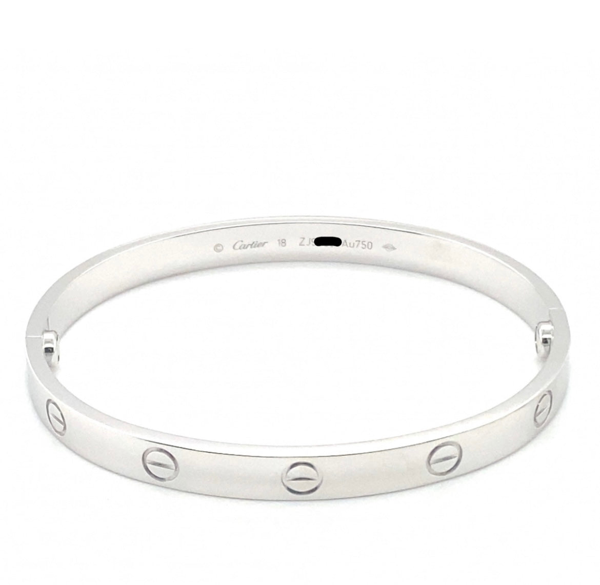 Cartier 18k White Gold love Bracelet Size 18