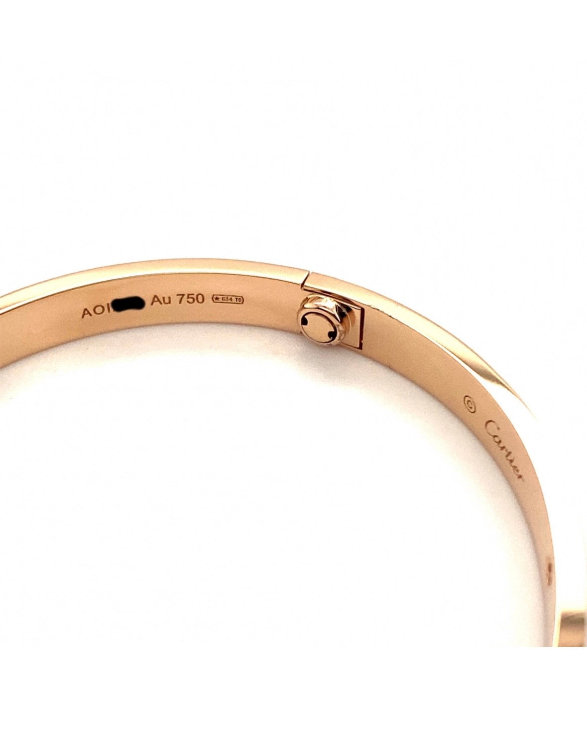 Cartier 18k Rose Gold 4 Diamonds Bracelet Size 19 CLASSIC MODEL