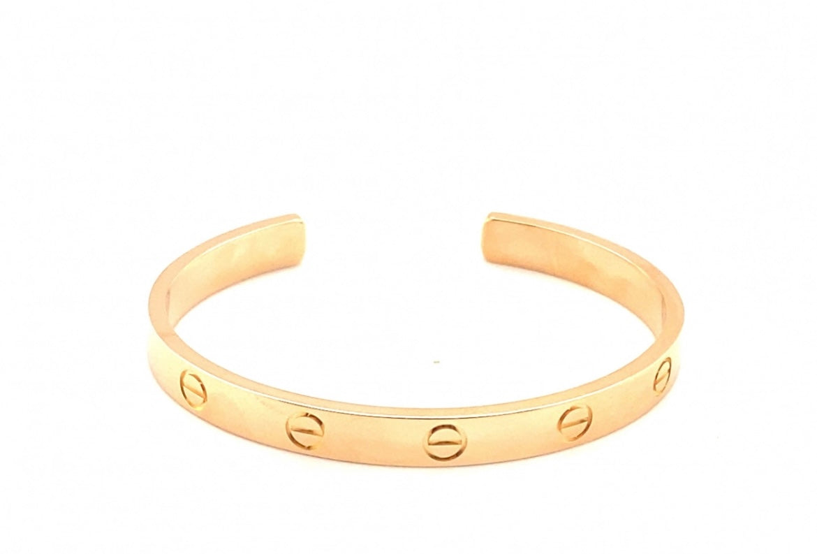 Cartier 18k Rose Gold Love cuff bracelet Size 17