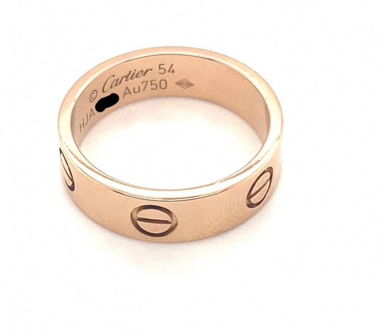 Cartier 18k Rose Gold love CLASSIC MODEL Ring  Size 54