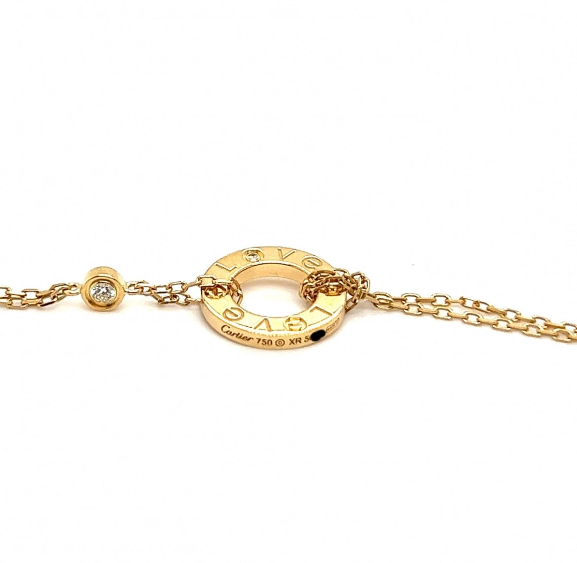 Cartier 18k Yellow Gold Diamonds love necklace