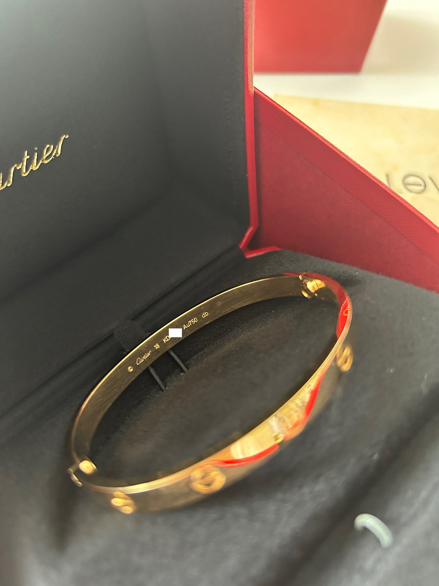 Cartier 18k Yellow Gold Love Bracelet Size 18