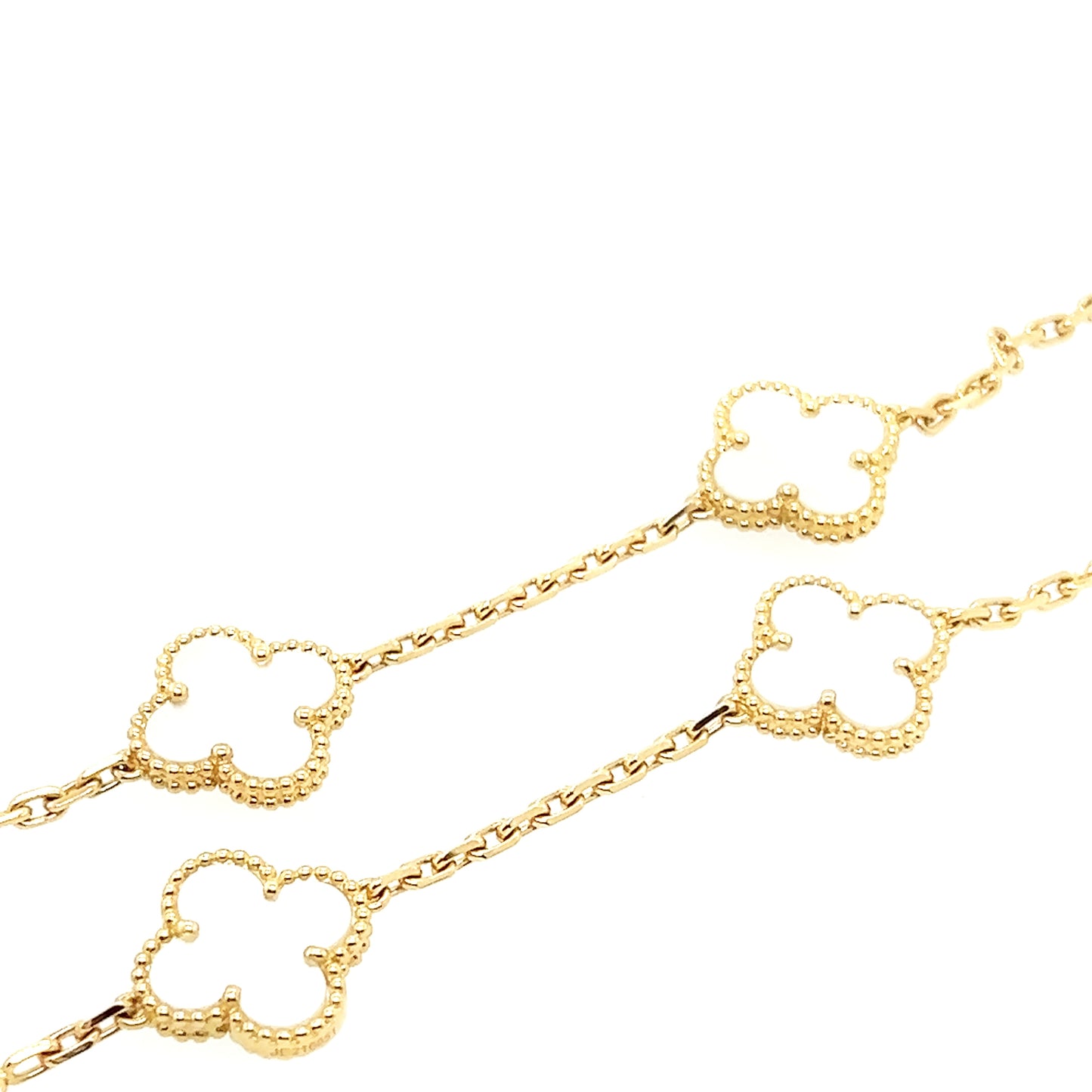 Van Cleef&Arepls Vintage Alhambra necklace, 10 motifs
18K yellow gold, Mother-of-pearl necklace