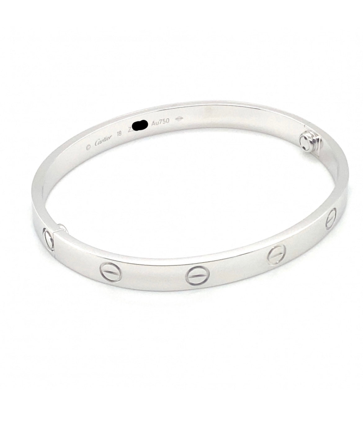 Cartier 18k White Gold love Bracelet Size 18