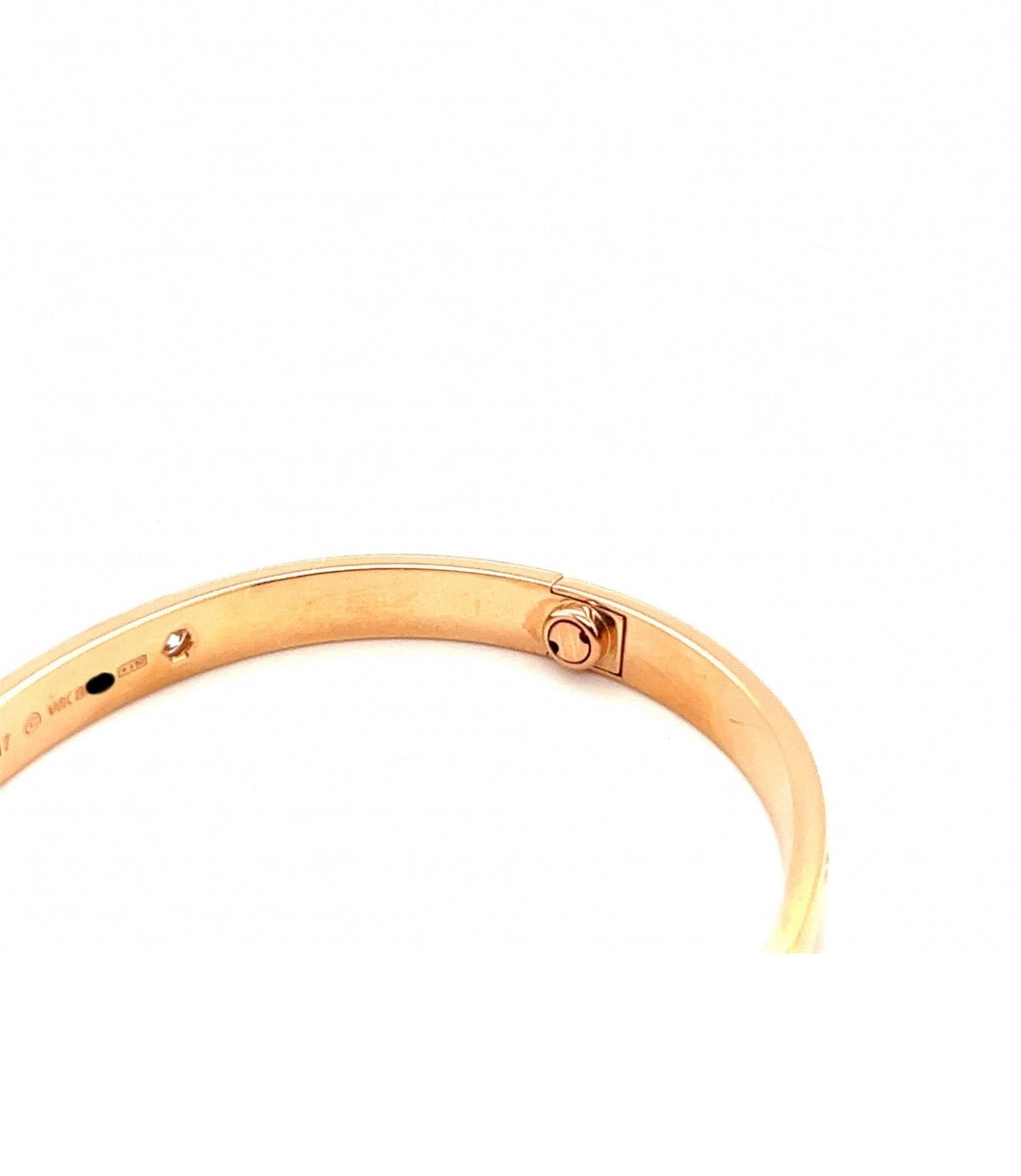 Cartier 18k Rose Gold 4 Diamonds CLASS Love Bracelet Size 17