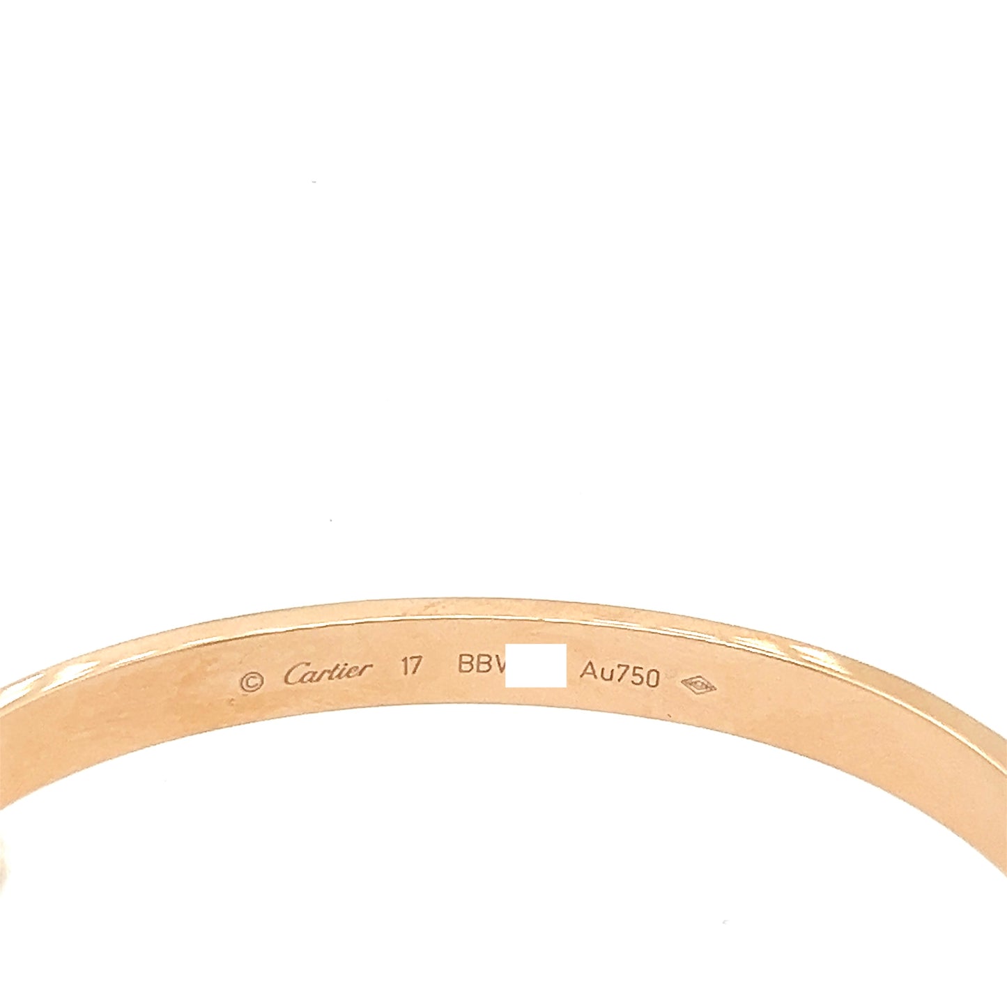 Cartier 18k Rose Gold Love Bracelet Size 17