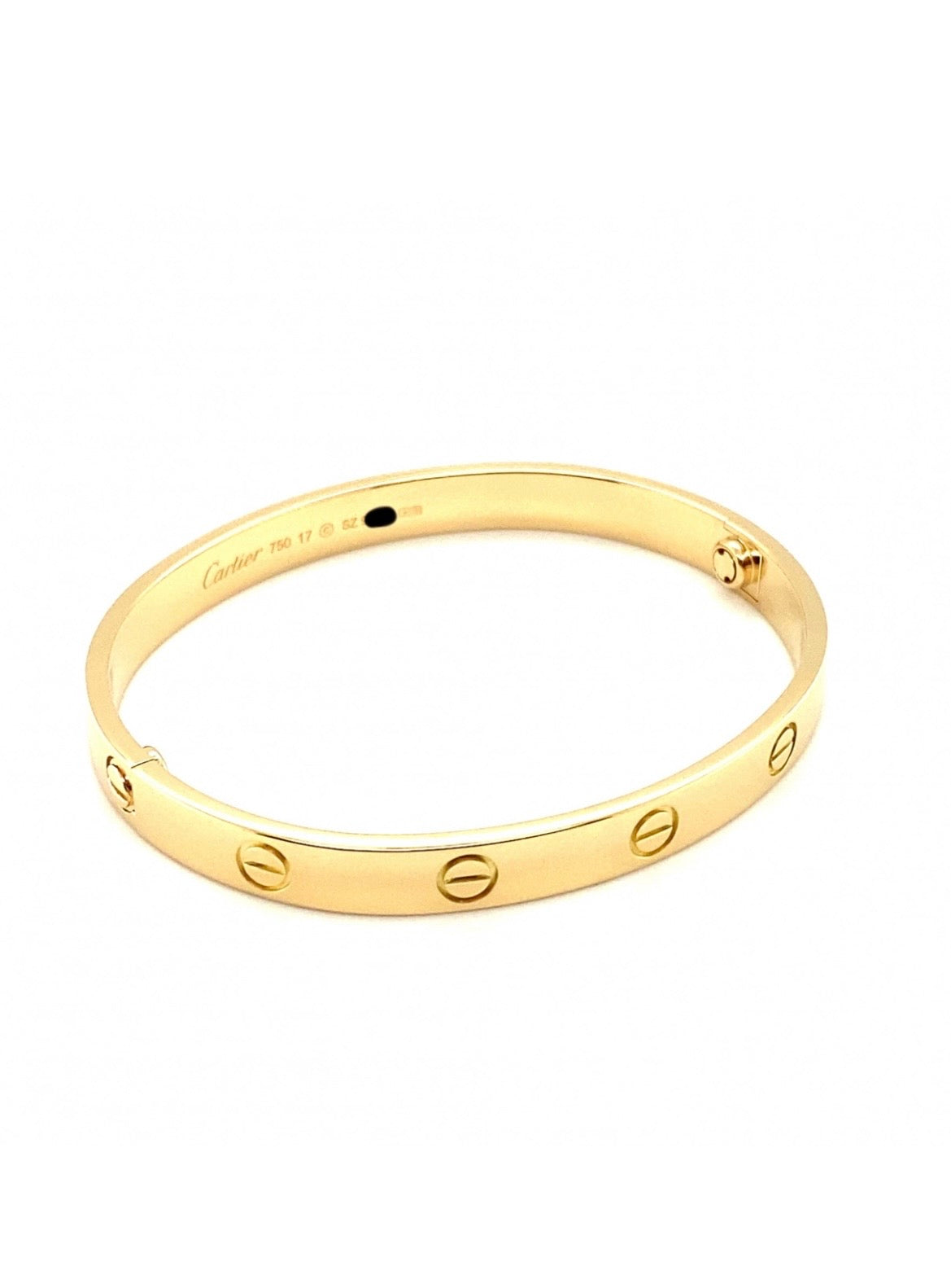 Cartier 18k Yellow Gold Love Bracelet Size 17