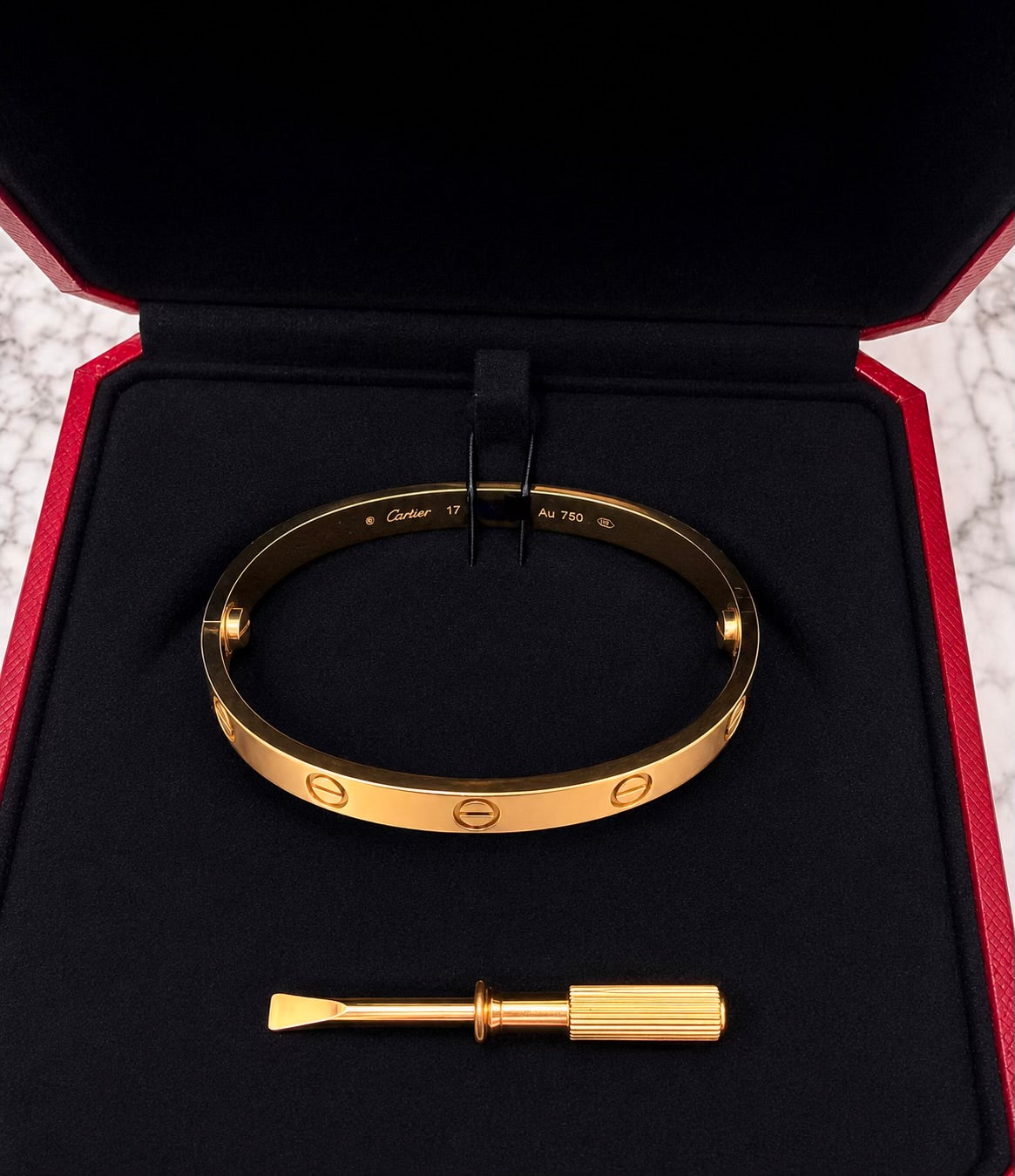 AUTHENTIC CARTIER 18K ROSE GOLD CLASSIC MODEL SIZE 17