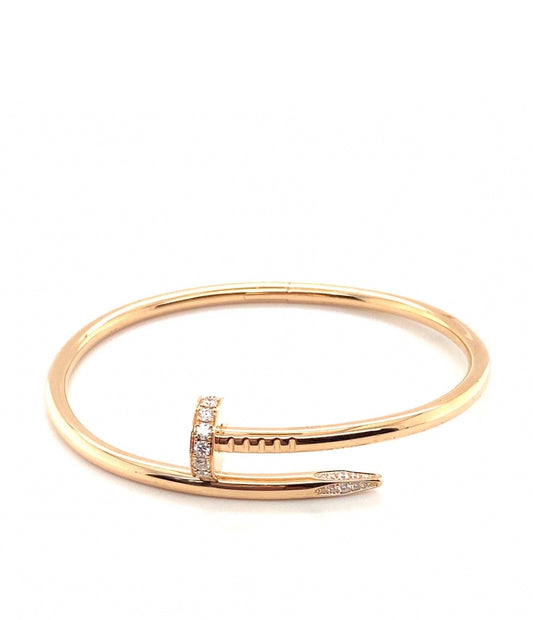 Cartier 18K Rose Gold Juste Un Clou Diamonds CLASSIC Bracelet Size 17