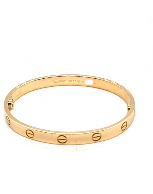 Cartier 18k Yellow Gold love bracelet Size 17