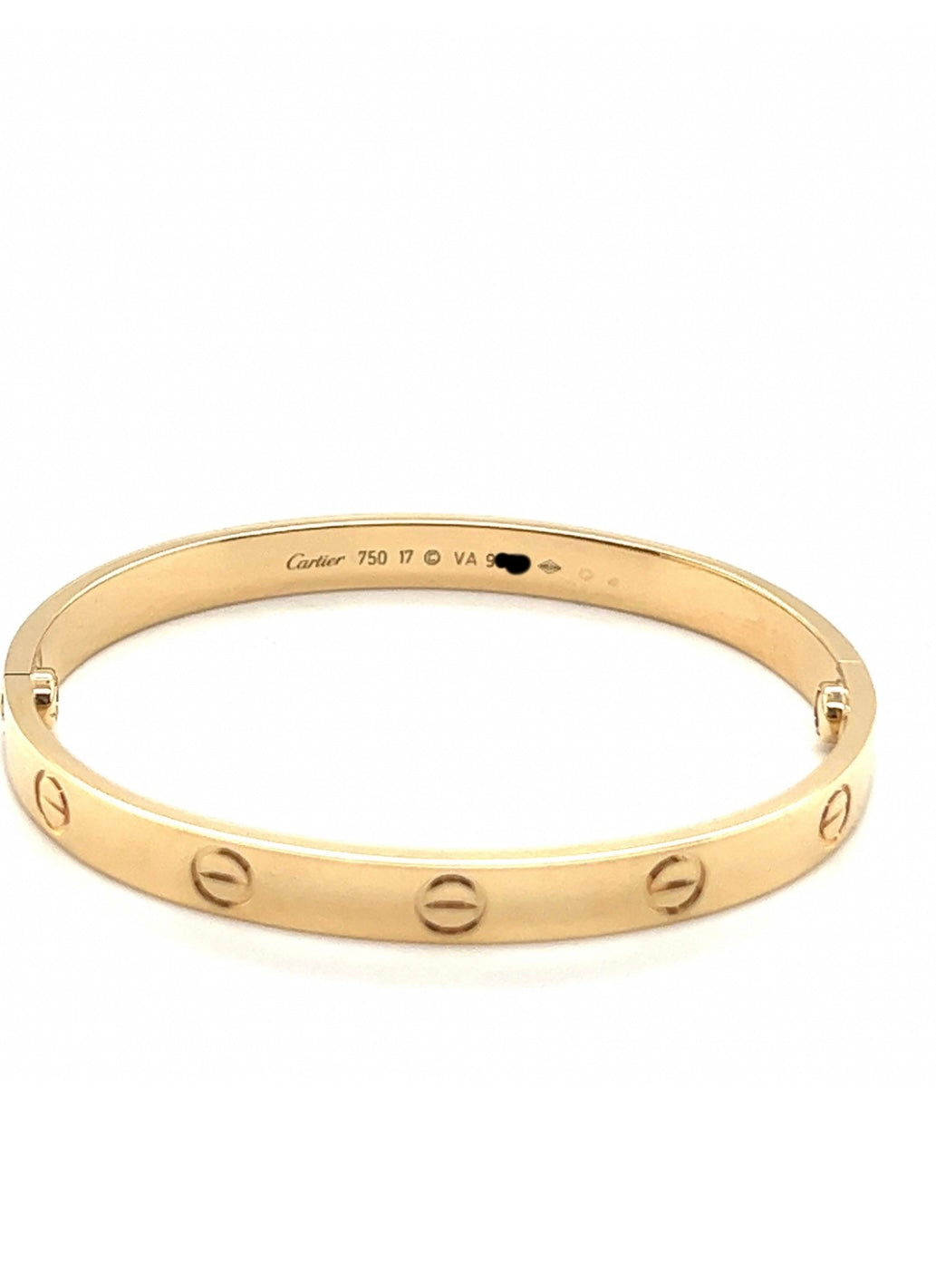 Cartier 18k Yellow Gold Love Bracelet Size 17