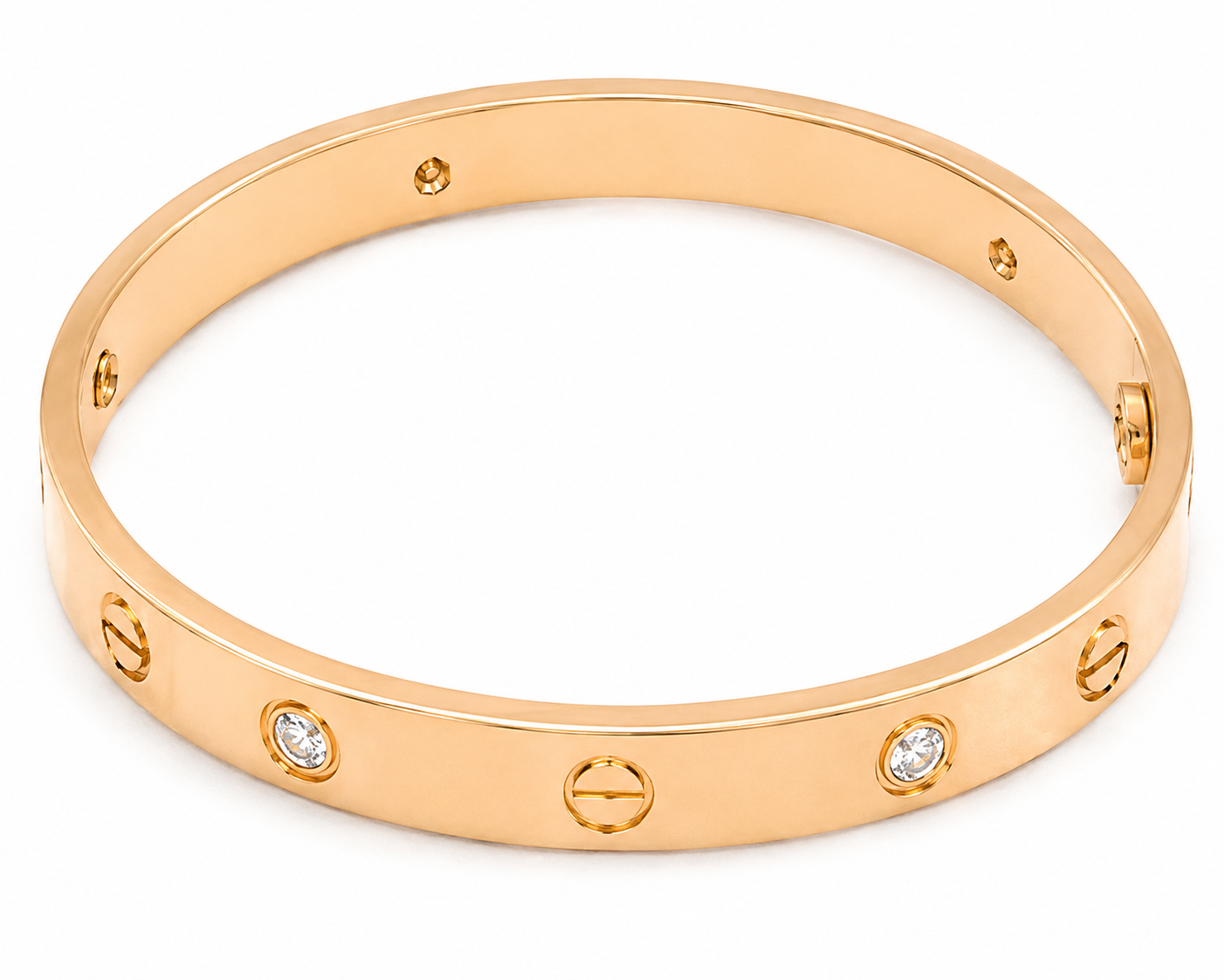 CARTIER 18K ROSE GOLD 4 DIAMONDS CLASSIC MODEL SIZE 17
