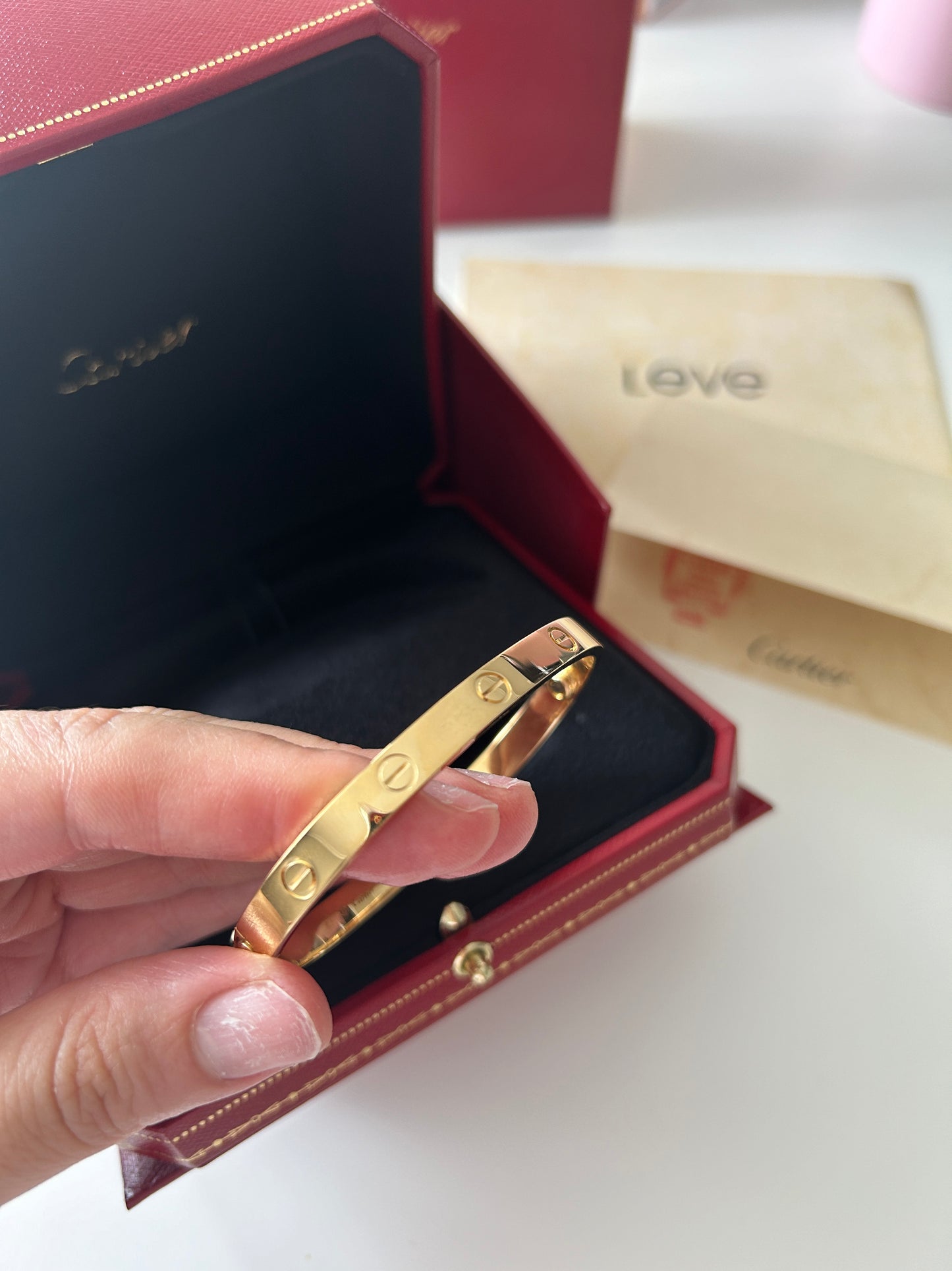 Cartier 18k Yellow Gold Love Bracelet Size 18