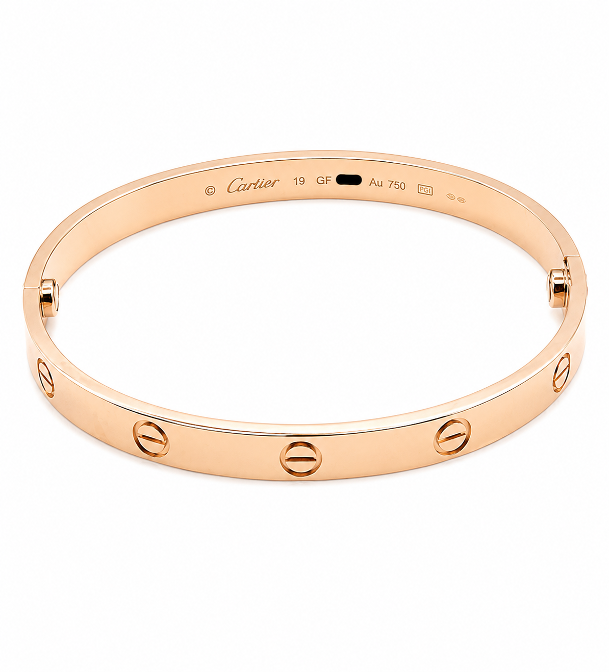 AUTHENTIC CARTIER 18K ROSE GOLD LOVE BRACELET SIZE 19 CLASSIC MODEL