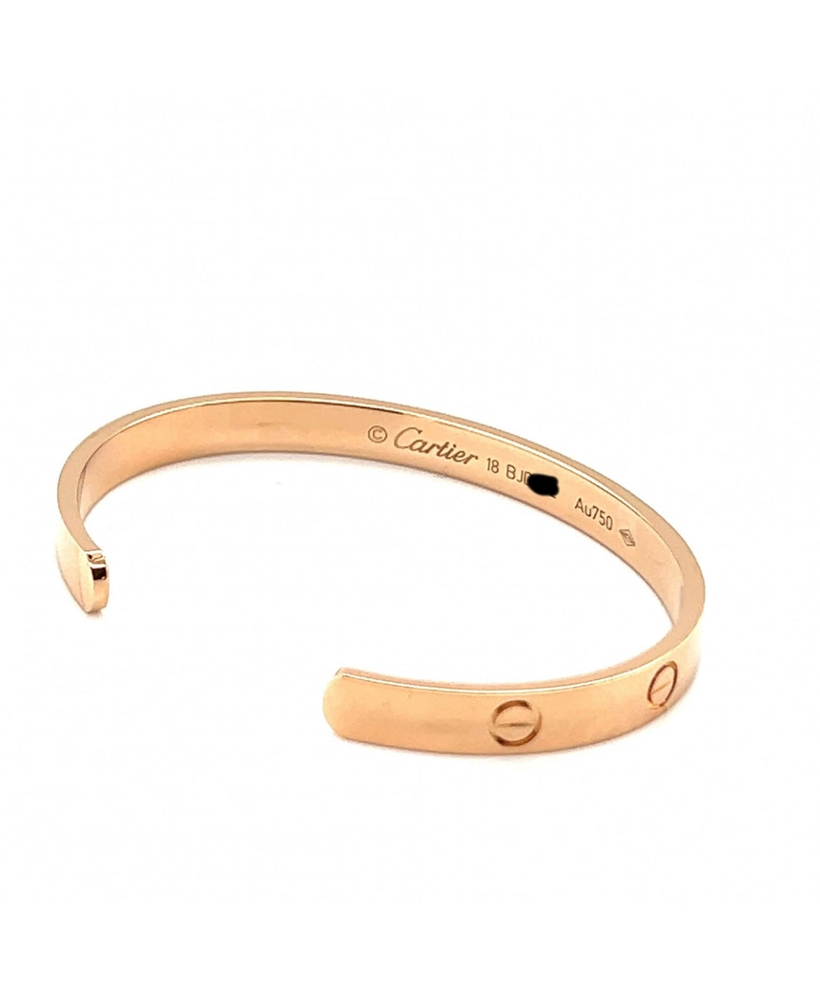 Cartier 18k Rose Gold love cuff bracelet Size 18