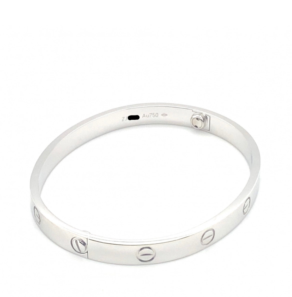 Cartier 18k White Gold love Bracelet Size 18