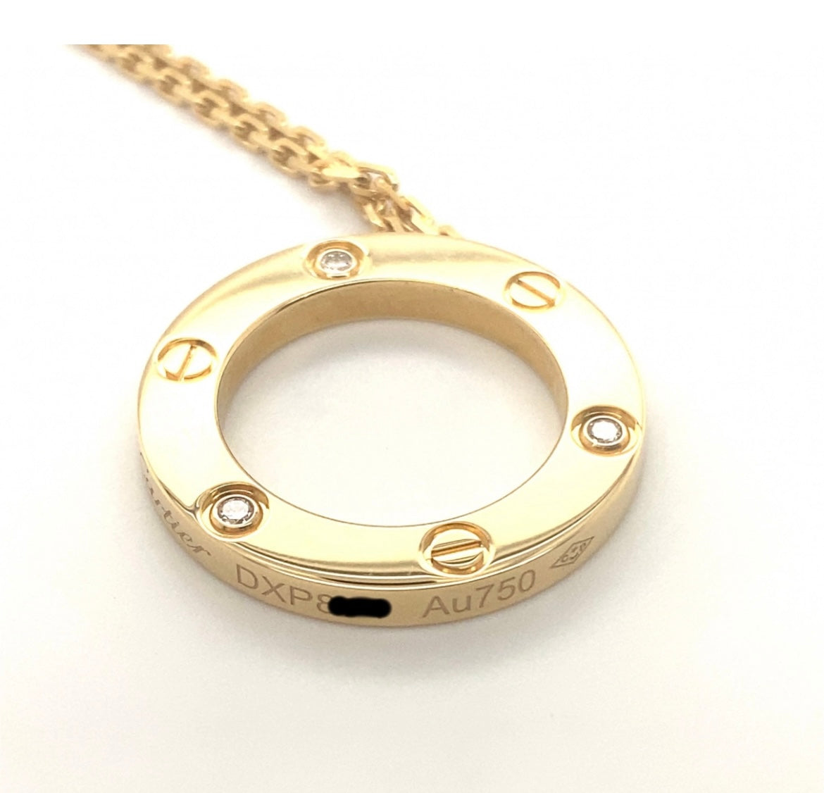 Cartier 18k Yellow Gold 3 Diamonds necklace