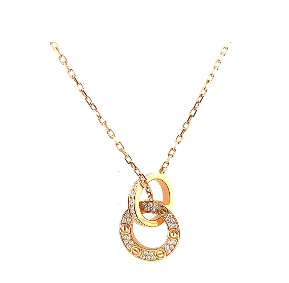 Cartier 18k Rose Gold Diamonds love necklace