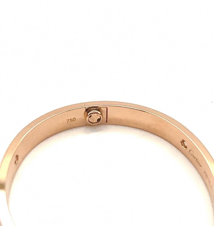 Cartier 18k Rose Gold 4 Diamonds CLASS Love Bracelet Size 16