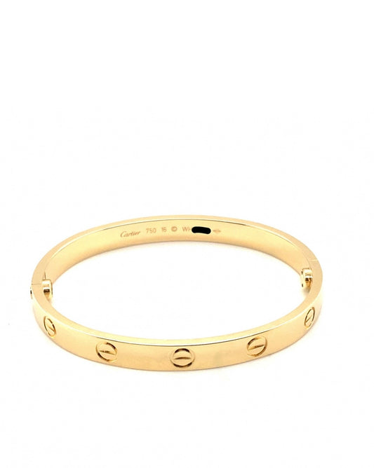 Cartier 18k Yellow Gold Love CLASSIC MODEL Bracelet Size 16