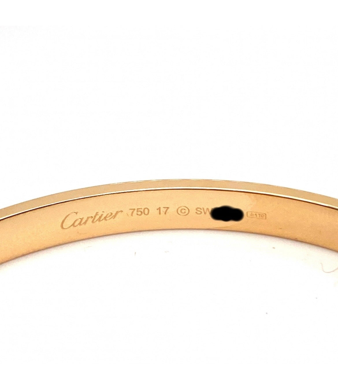 Cartier 18k Yellow Gold love bracelet Size 17
