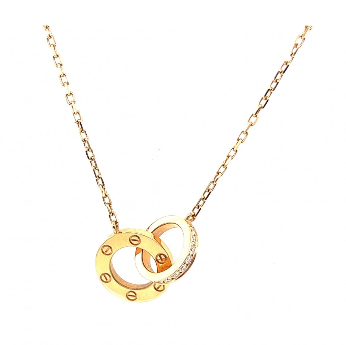 Cartier 18k Rose Gold Diamonds love necklace