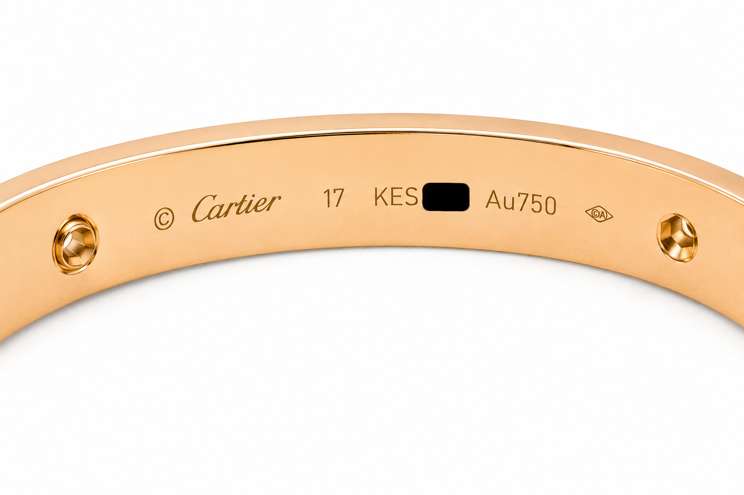CARTIER 18K ROSE GOLD 4 DIAMONDS CLASSIC MODEL SIZE 17