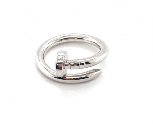 Cartier 18k White Gold CLASSIC MODEL Juste Un Clou Ring Size 51