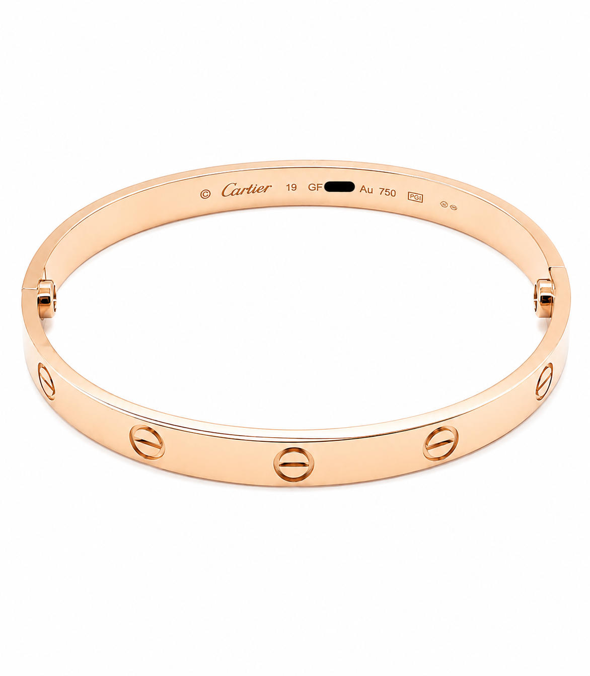 AUTHENTIC CARTIER 18K ROSE GOLD LOVE BRACELET SIZE 19 CLASSIC MODEL