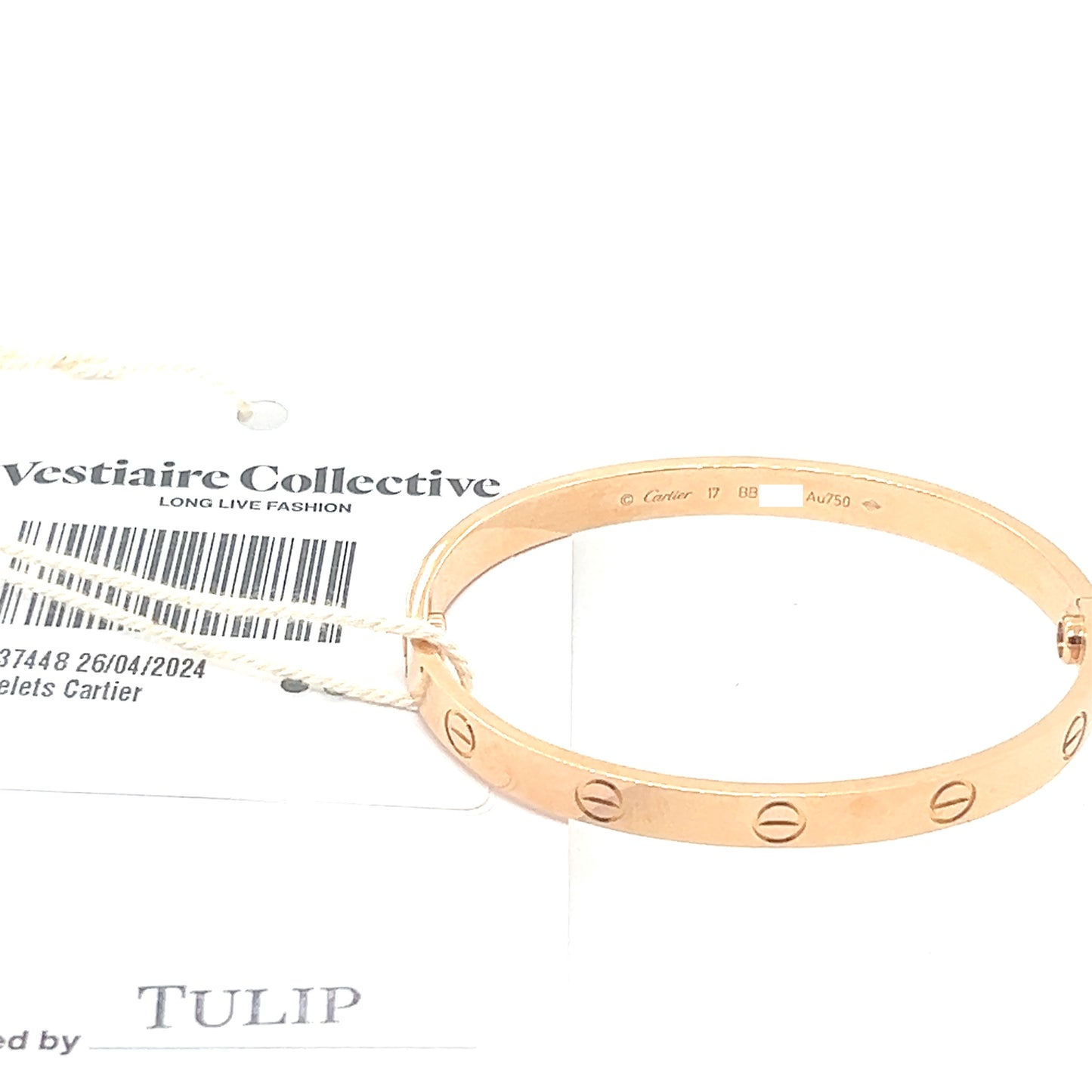 Cartier 18k Rose Gold Love Bracelet Size 17