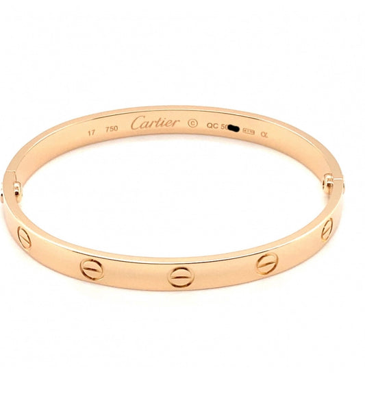 Cartier 18k Rose Gold CLASSIC MODEL  Old Scew Bracelet Size 17