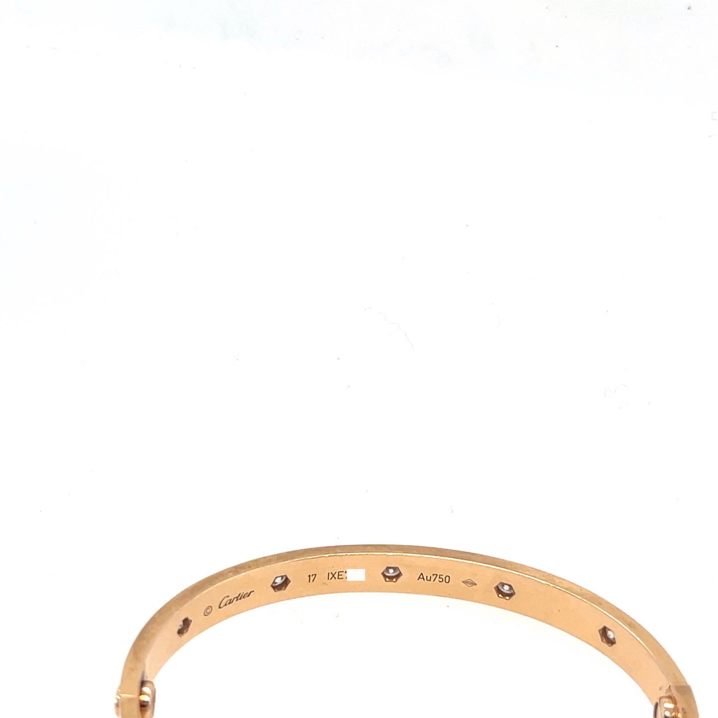 Cartier 18k Rose Gold 10 Diamonds CLASSIC Bracelet Size 17