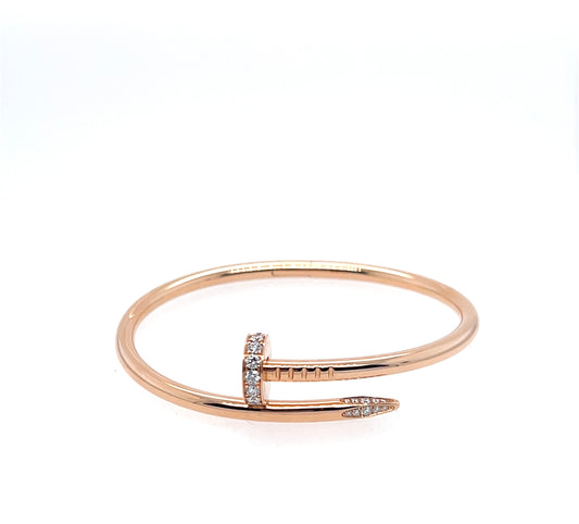 Cartier Rose Gold Juste Un Clou Diamonds CLASSIC Bracelet Size 16