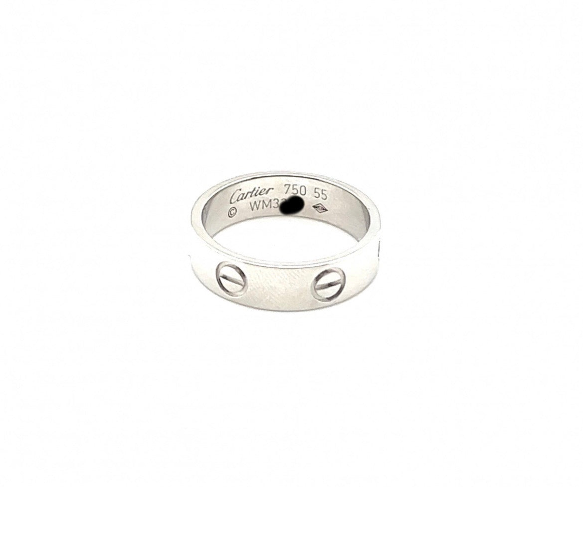 Cartier 18K White Gold CLASSIC Love Ring Size 55