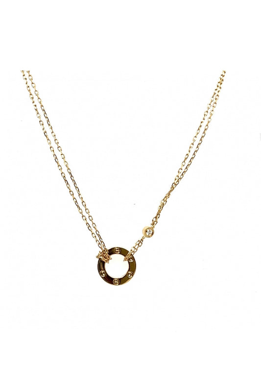 Cartier 18k Yellow Gold Diamonds love necklace