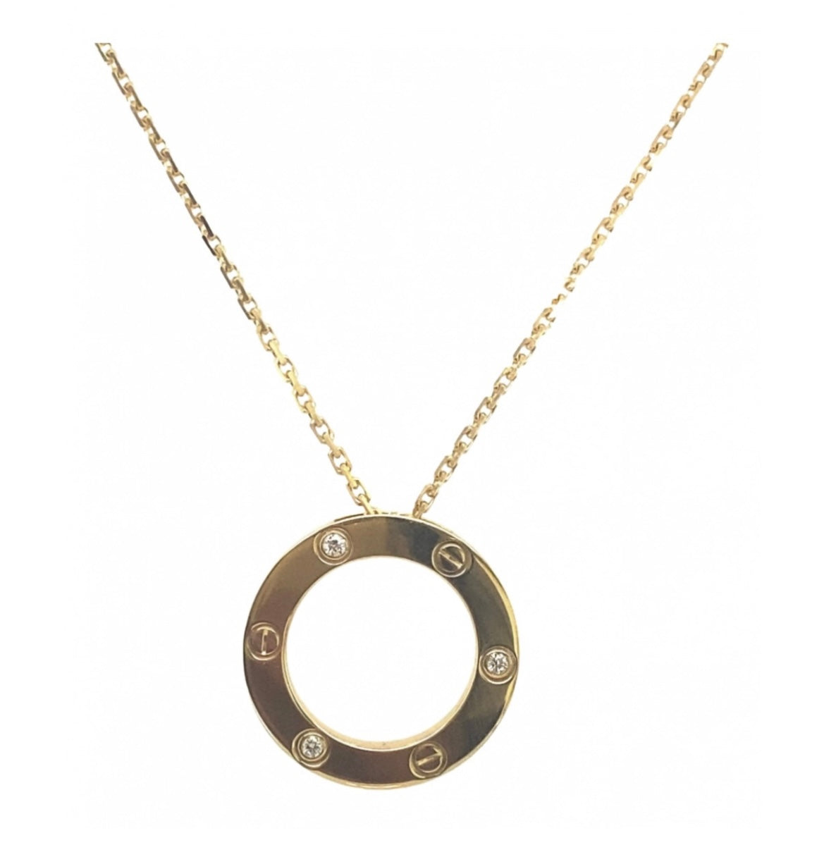 Cartier 18k Yellow Gold 3 Diamonds Necklace