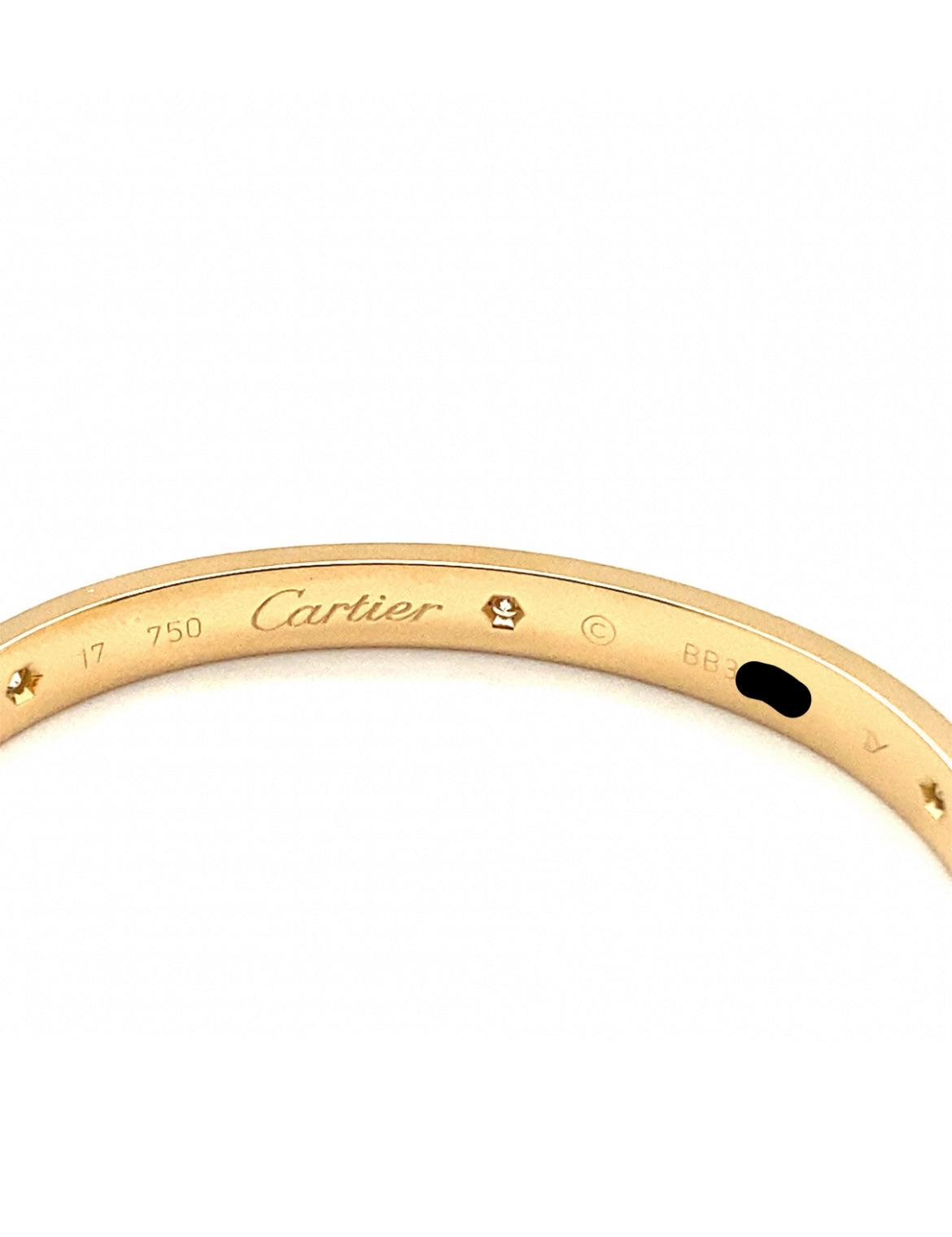 Cartier vintage 18k Yellow Gold 6 Diamonds Old Screw Bracelet Size:17