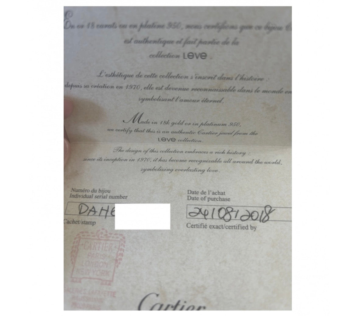 Cartier 18k Rose gold 4 Diamonds love bracelet Size 16 CLASSIC MODEL