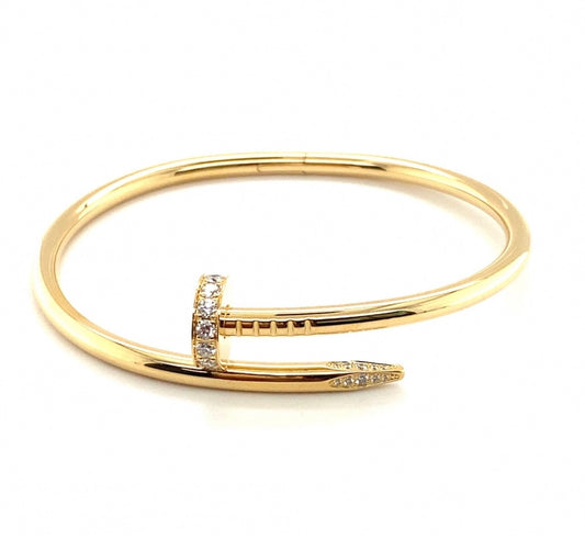 Cartier 18K Yellow Gold Juste Un Clou Diamonds CLASSIC Bracelet 17