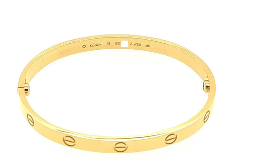 Cartier 18k yellow gold love bracelet Size 19