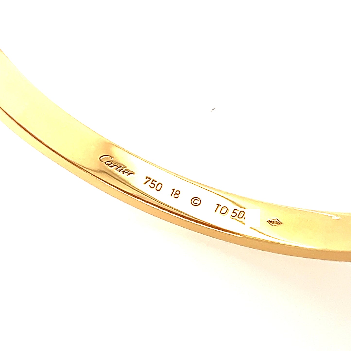 Cartier 18k Yellow Gold Love bracelet Size 18