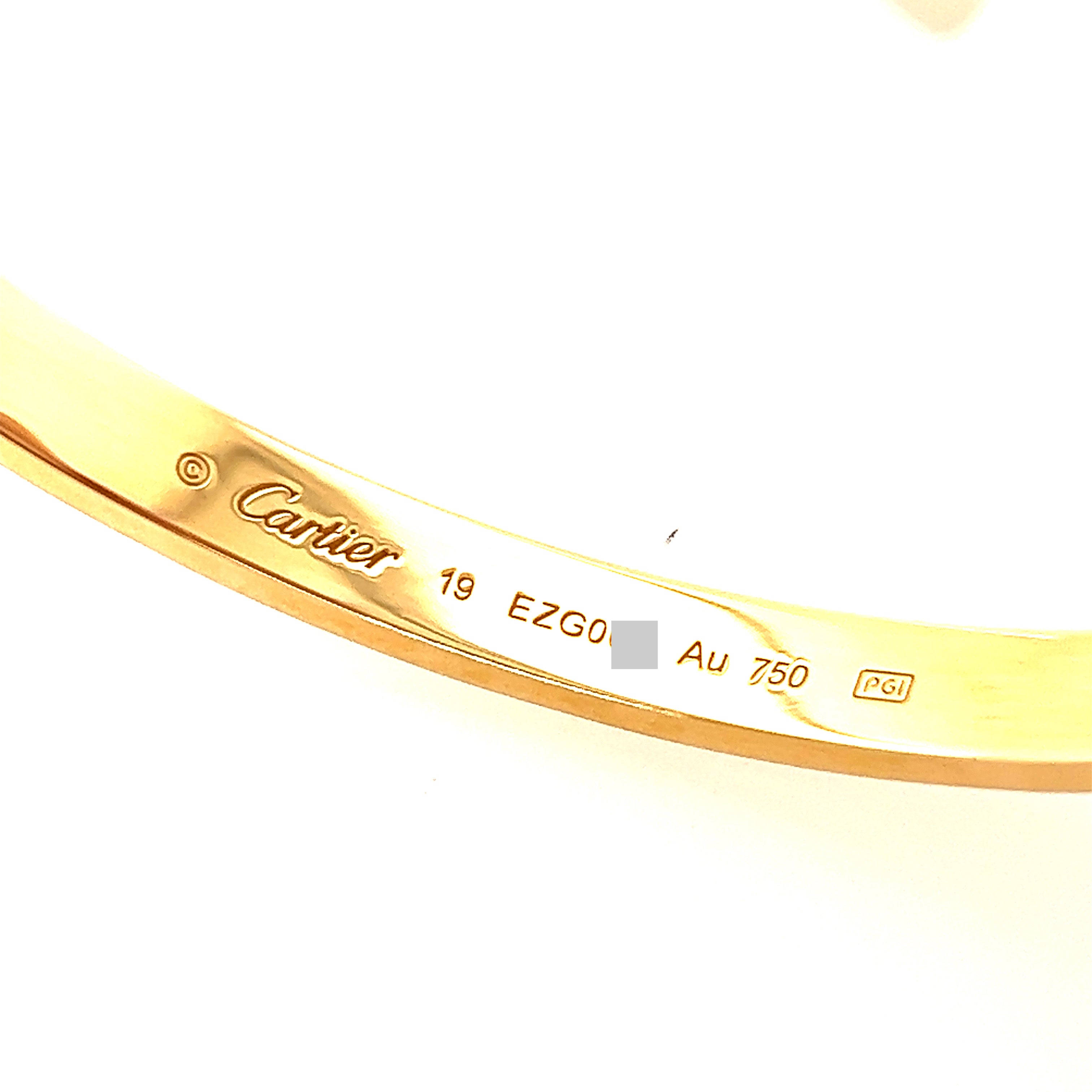 Cartier 18k Yellow Gold Love bracelet Size 19 GoldenBrightJeweler