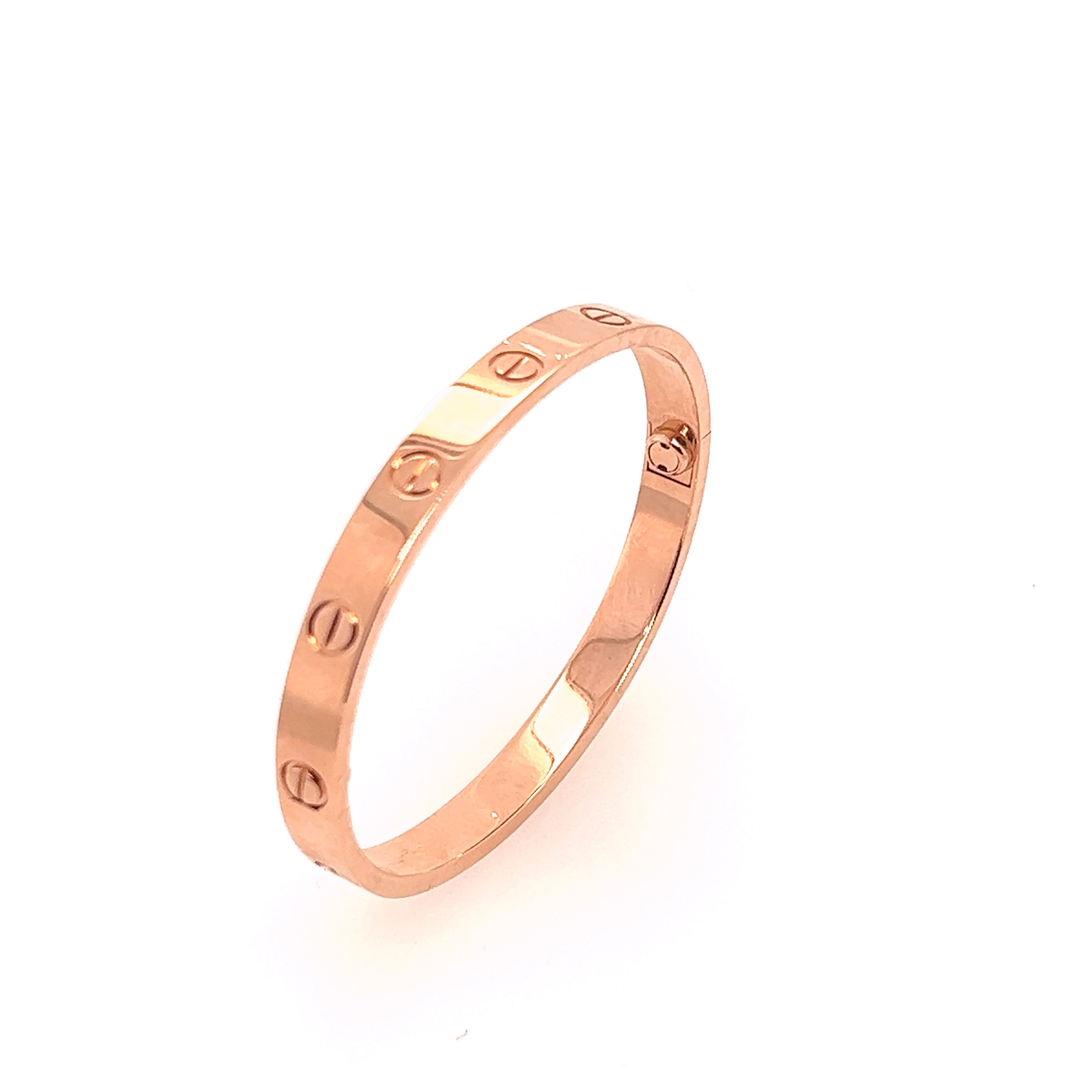 Cartier 18k Rose gold love bracelet Size 16. GoldenBrightJeweler