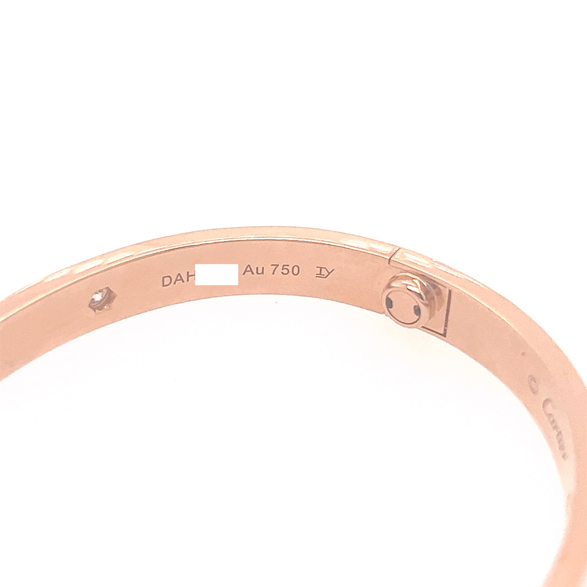 Cartier 18k Rose Gold 4 Diamonds love Bracelet Size 16 – GoldenBrightJeweler