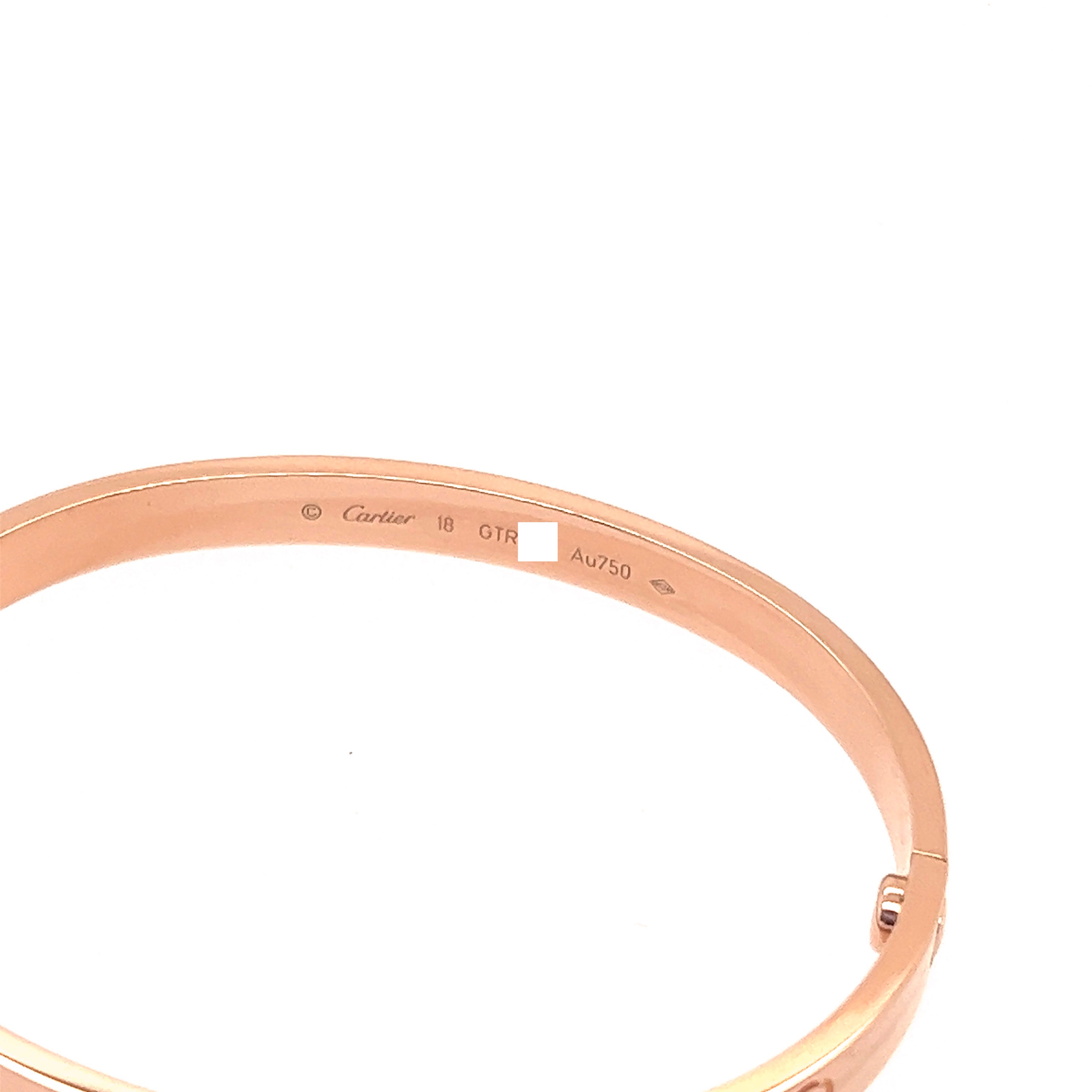 Cartier 18k rose gold love online bracelet