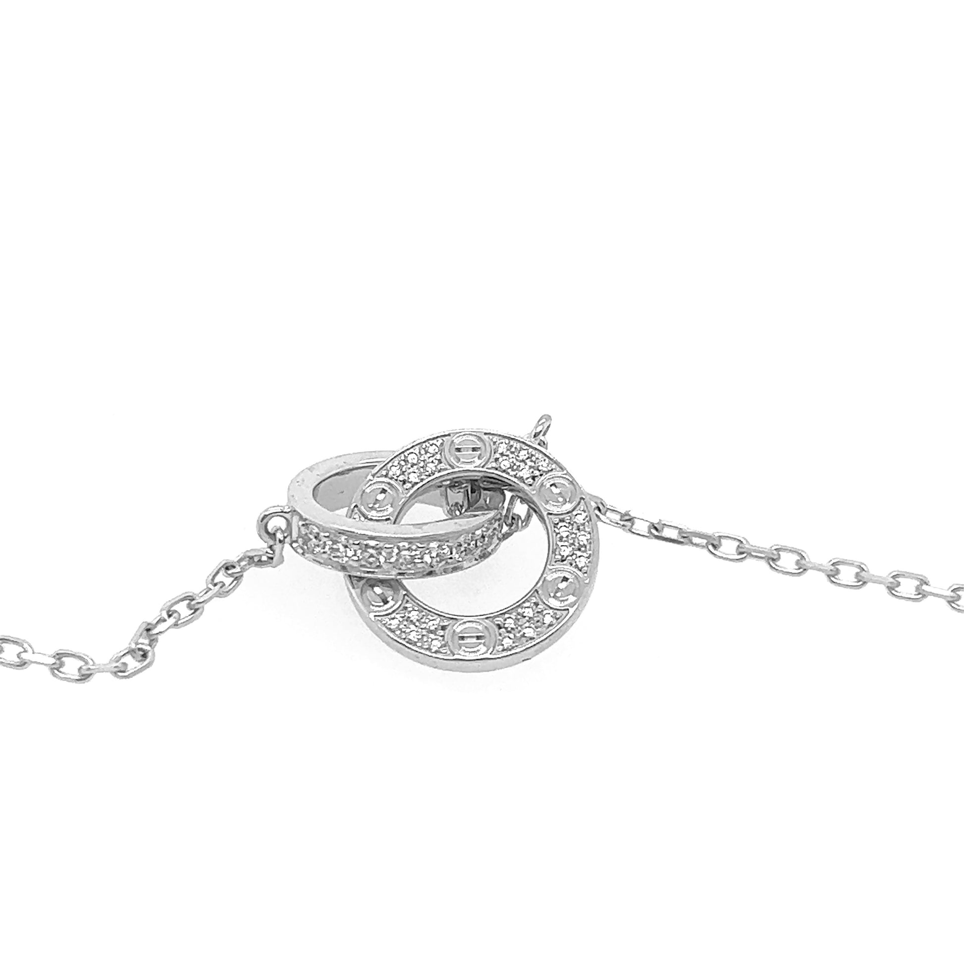 Cartier LOVE NECKLACE, DIAMOND-PAVED White gold, diamonds Necklace –  GoldenBrightJeweler