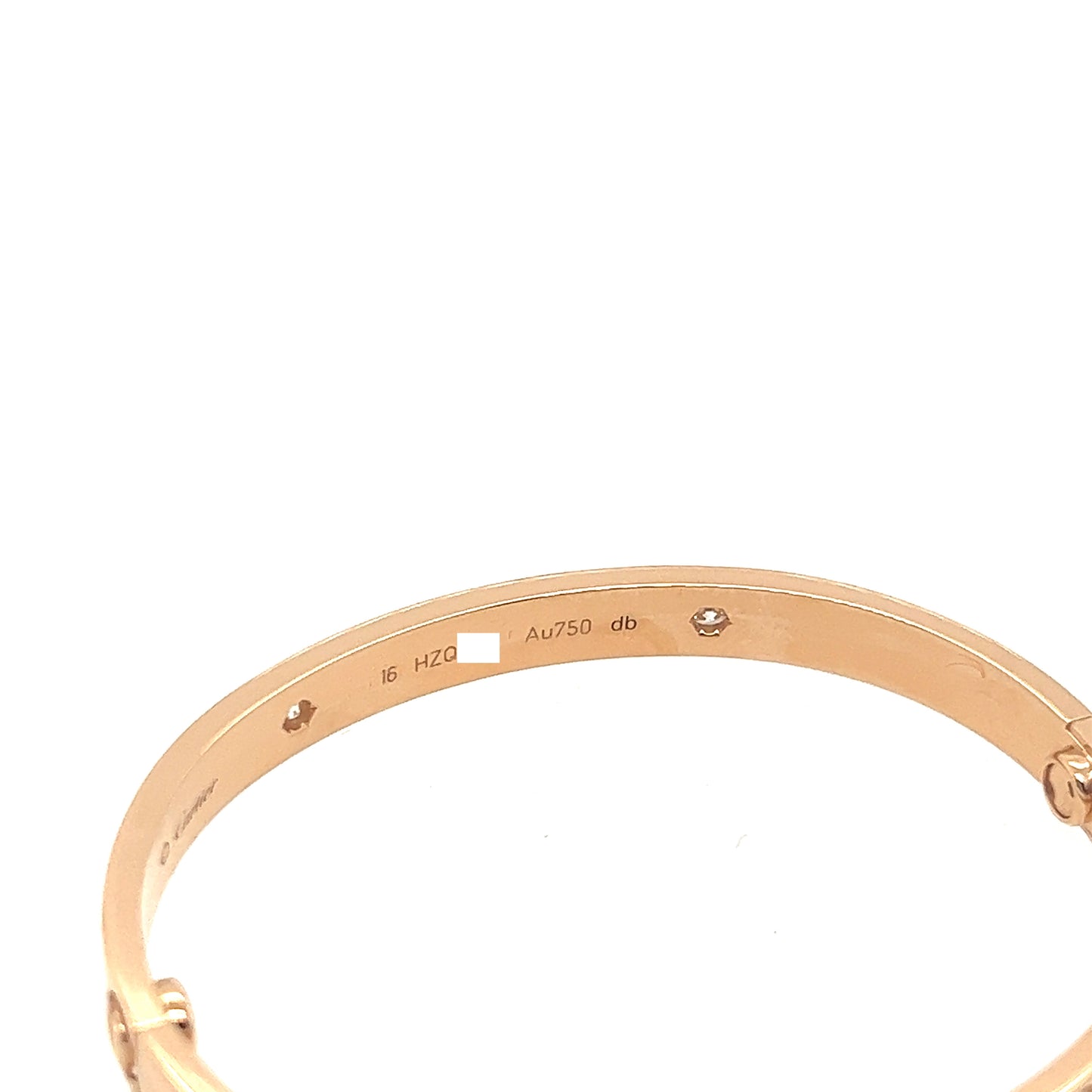 Cartier 18k Rose Gold 4 Diamonds Bracelet Size#16