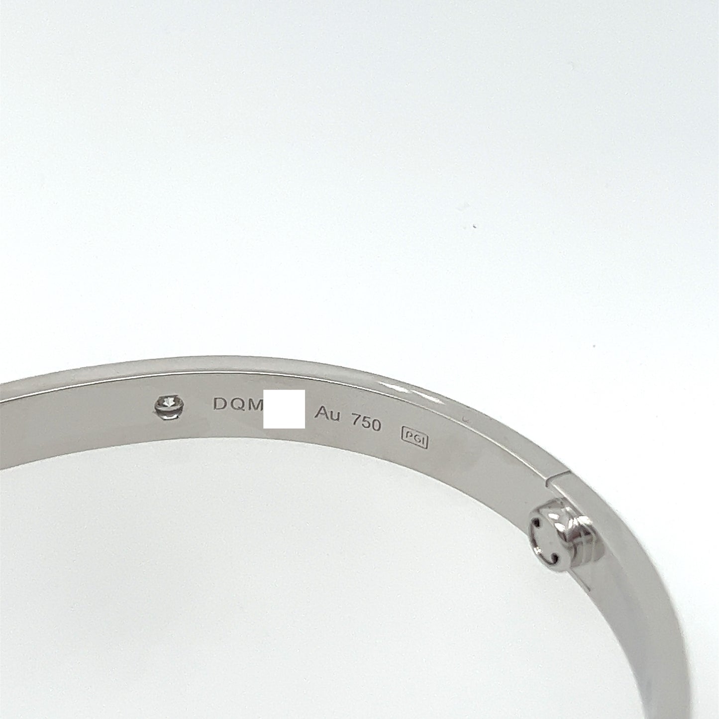 Cartier 18k White Gold 4 Diamonds Bracelet Size 19